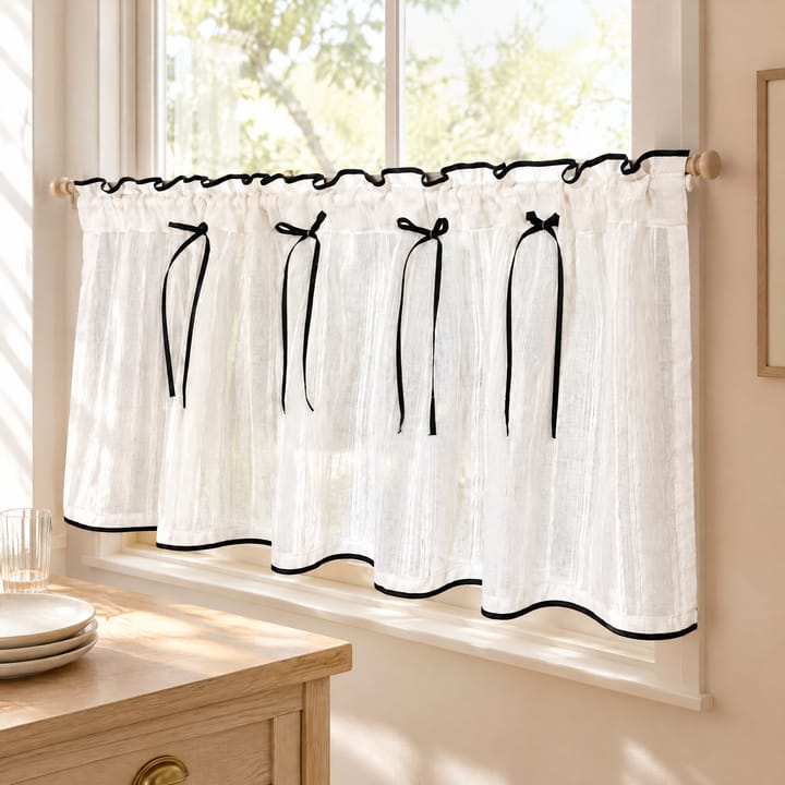 The Striped Sheer Cafe Curtain