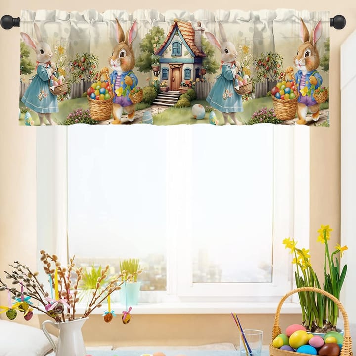 The Easter Bunny Village Valance