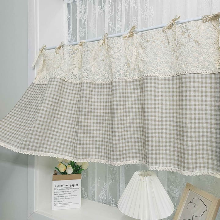 The Tie Top Gauze Cafe Curtain