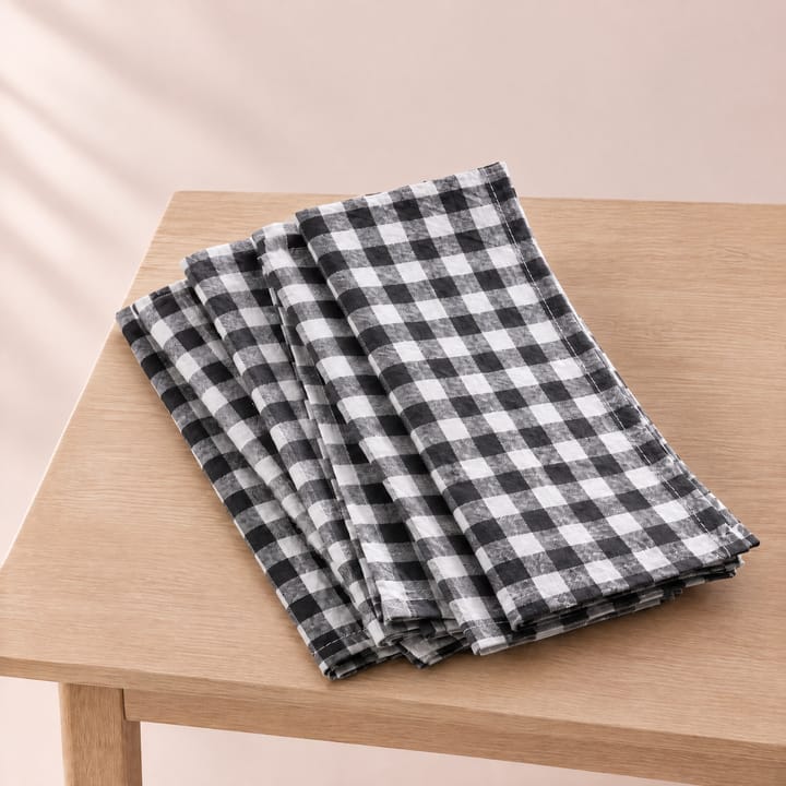 The Gingham Cotton Napkin, Black
