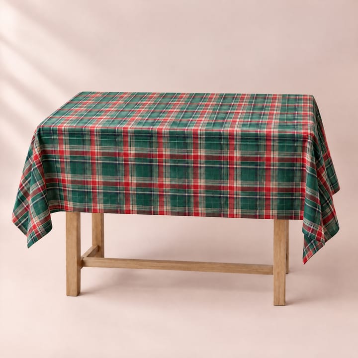 The Plaid Holiday Tablecloth, Green plaid