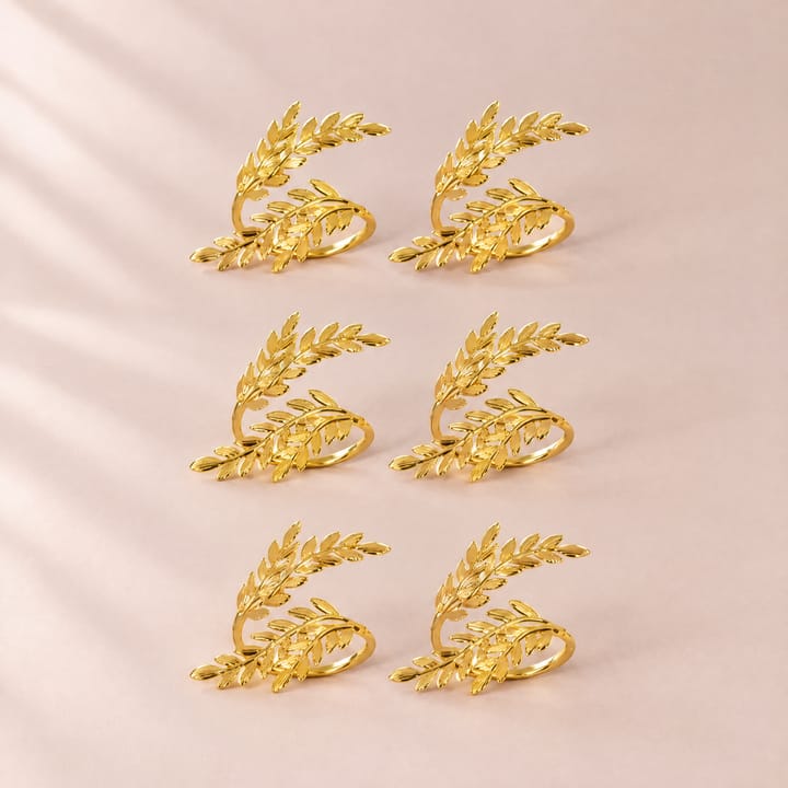 The Gold Leaf Napkin Ring, 6-pack