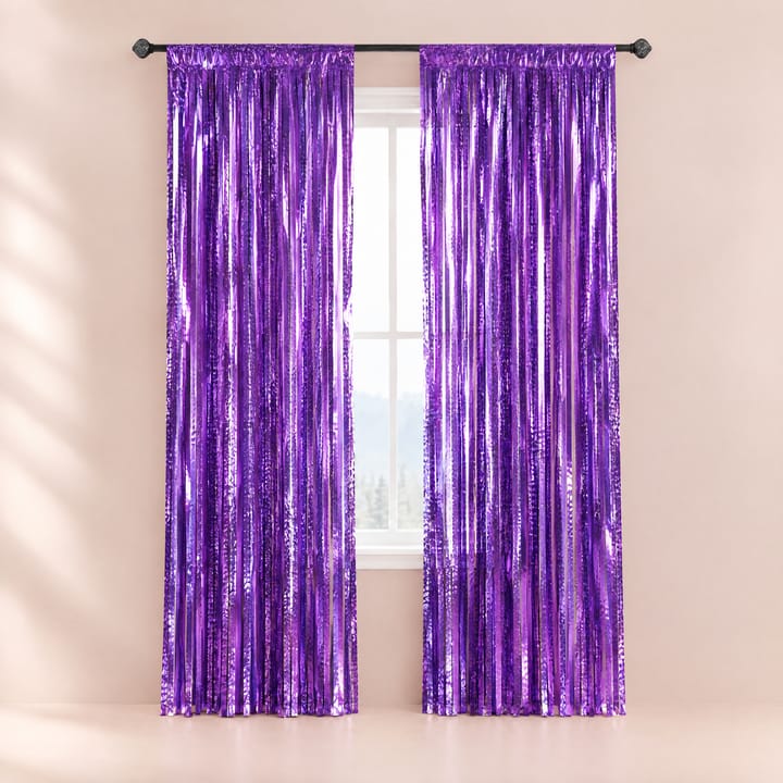 The Tinsel Foil Fringe Curtain, Purple