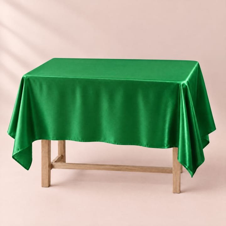 The Satin Rectangle Tablecloth, Green