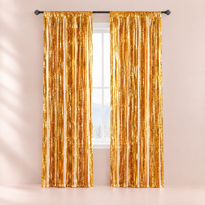 The Tinsel Foil Fringe Curtain, Orange
