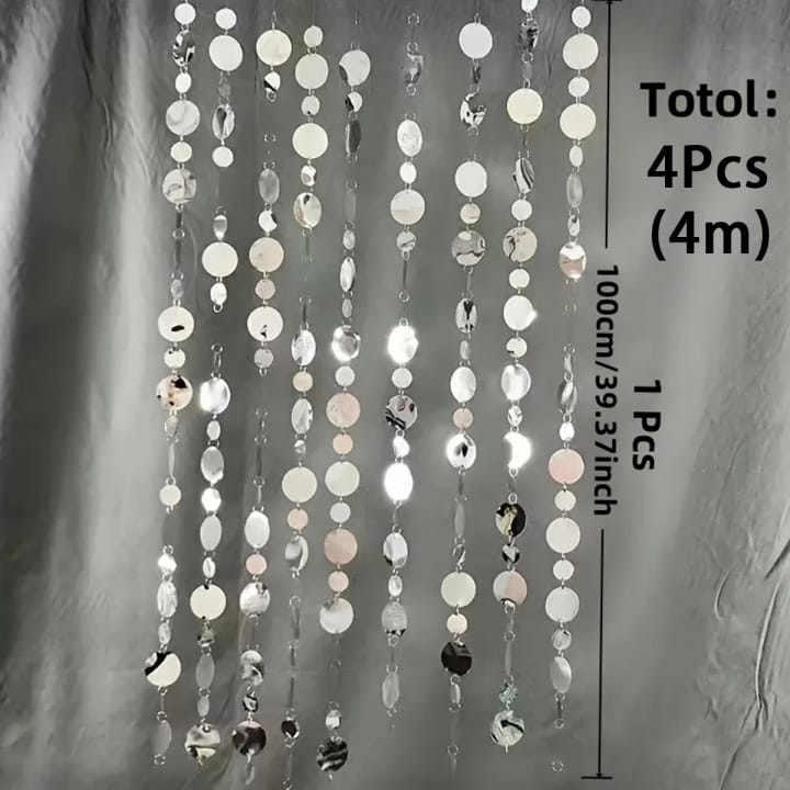The Sequin Strand Backdrop, Silver