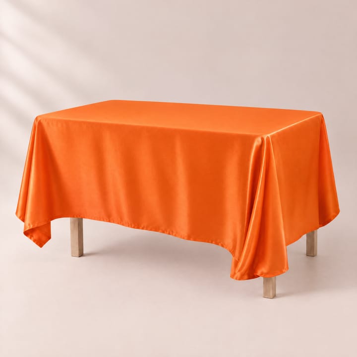 The Smooth Satin Rectangle Table Cover, Orange
