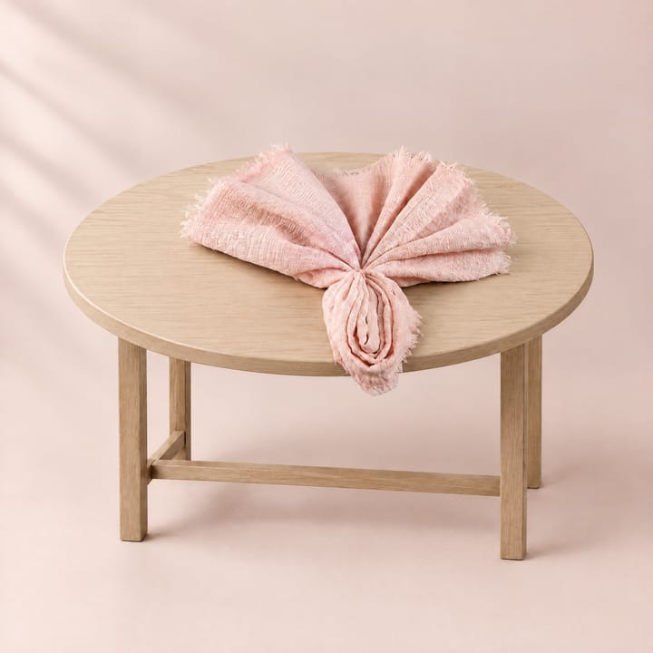 The Crinkled Gauze Napkin, Pale pink