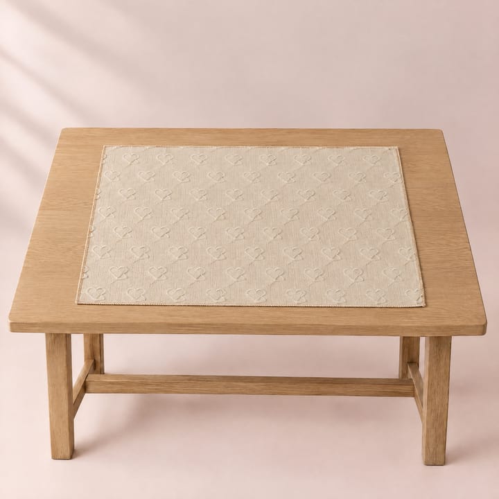 The Floral Weave Placemat, Beige heart