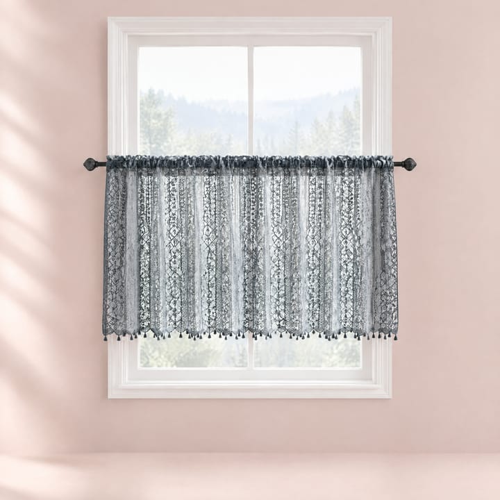 The Tassel Lace Cafe Curtain, Black