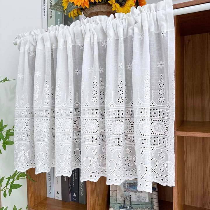 The Embroidered Cafe Curtain