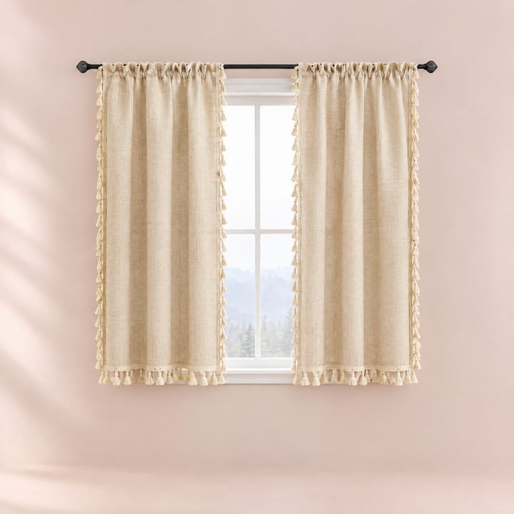 The Rainbow Stripe Short Sheer Cafe Curtain