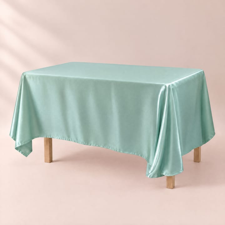 The Smooth Satin Rectangle Table Cover, Mint green