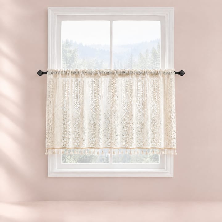 The Tassel Lace Cafe Curtain, Beige