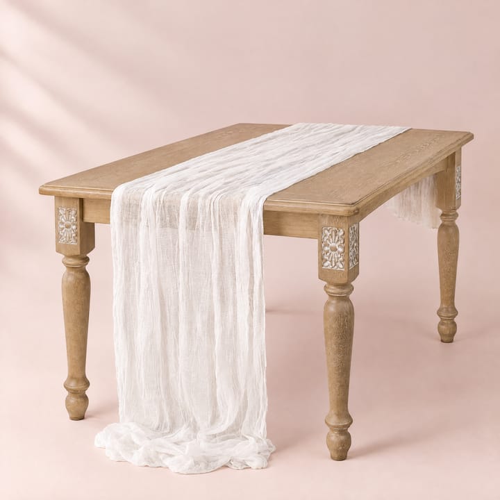 The Wrinkle Gauze Table Runner, White
