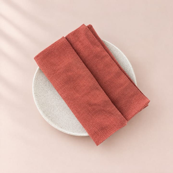 The Pure Linen Napkin Set, Rust red