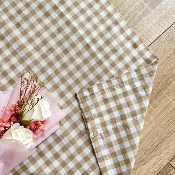 The Apricot Plaid Cafe Curtain