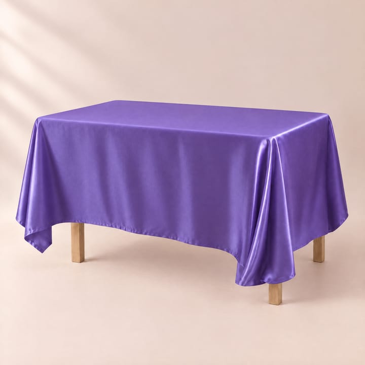 The Smooth Satin Rectangle Table Cover, Light purple