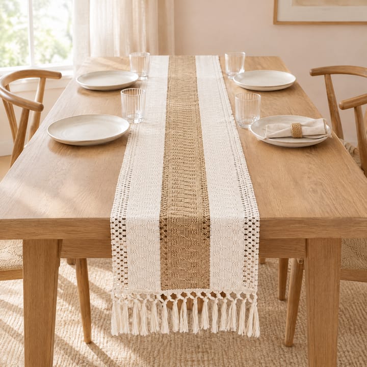 The Boho Macrame Table Runner