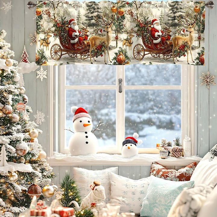 The Christmas Print Window Valance