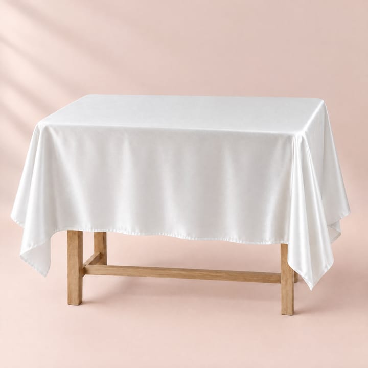 The Satin Rectangle Tablecloth, Ivory