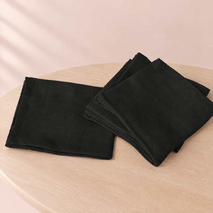 The Pure Linen Napkin Set, Black