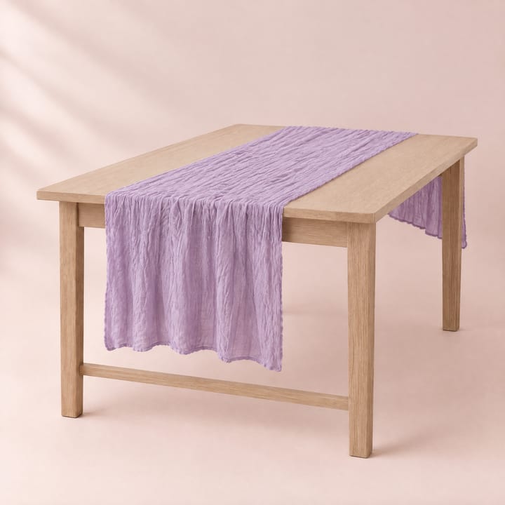 The Wrinkle Gauze Table Runner, Light purple