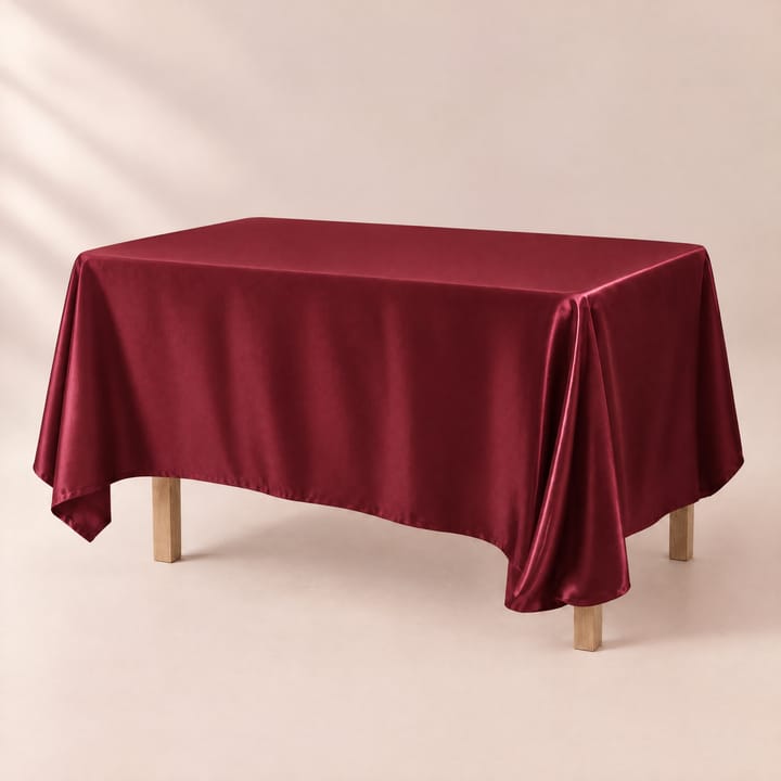 The Smooth Satin Rectangle Table Cover, Burgundy