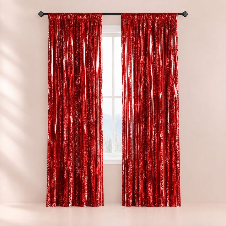 The Tinsel Foil Fringe Curtain, Red