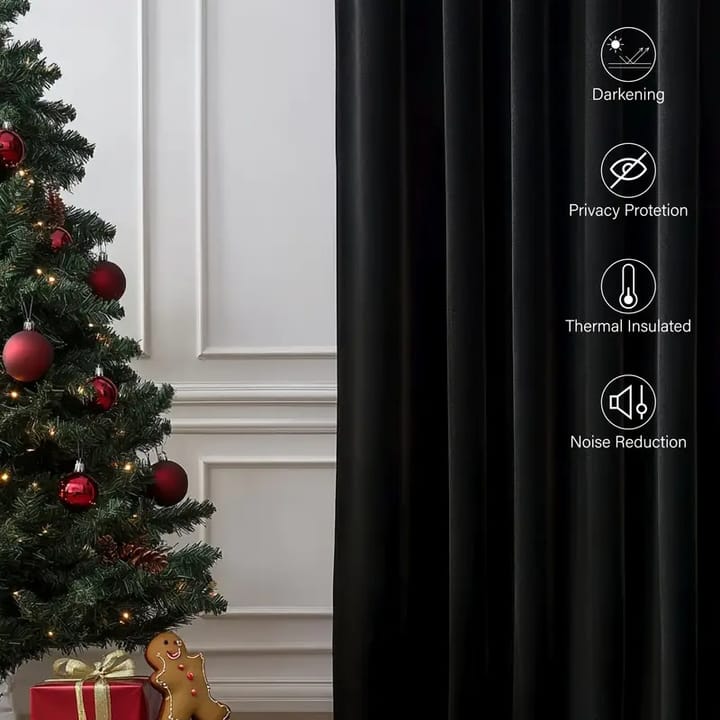 The Midnight Blackout Curtain Panel, Black