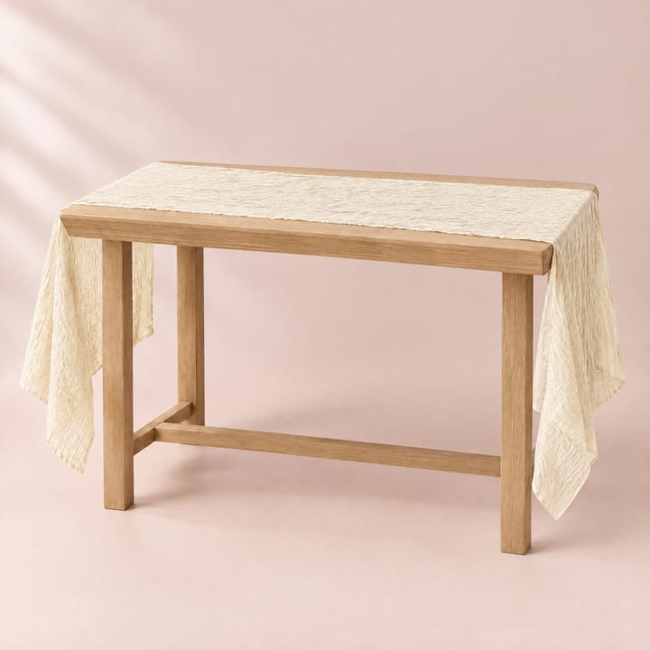 The Crinkled Cheesecloth Gauze Runner, Beige