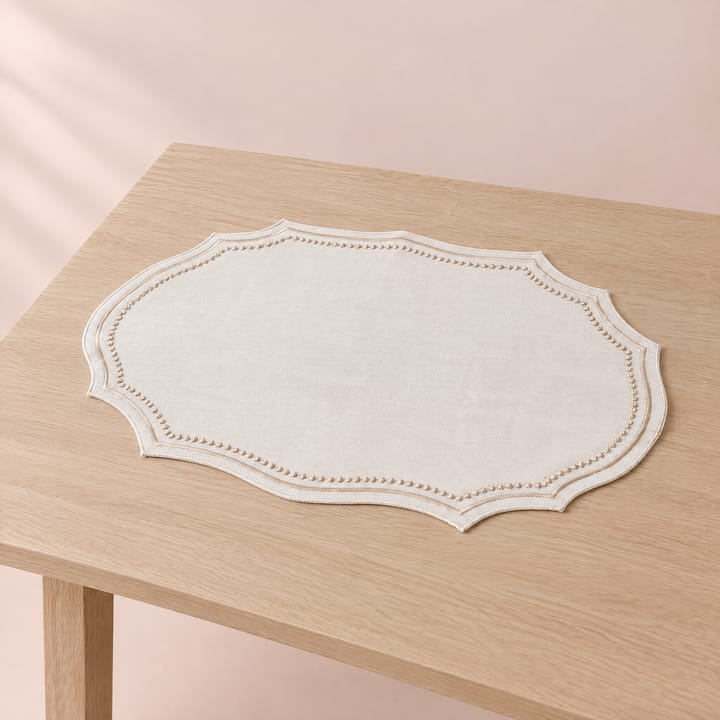 The Embroidered Frame Placemat, Camel