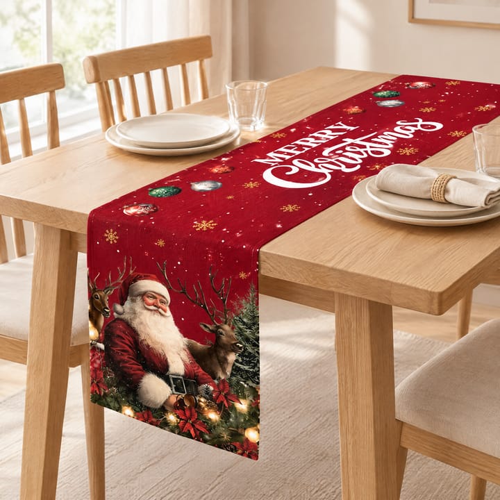 The Christmas Wreath Table Runner