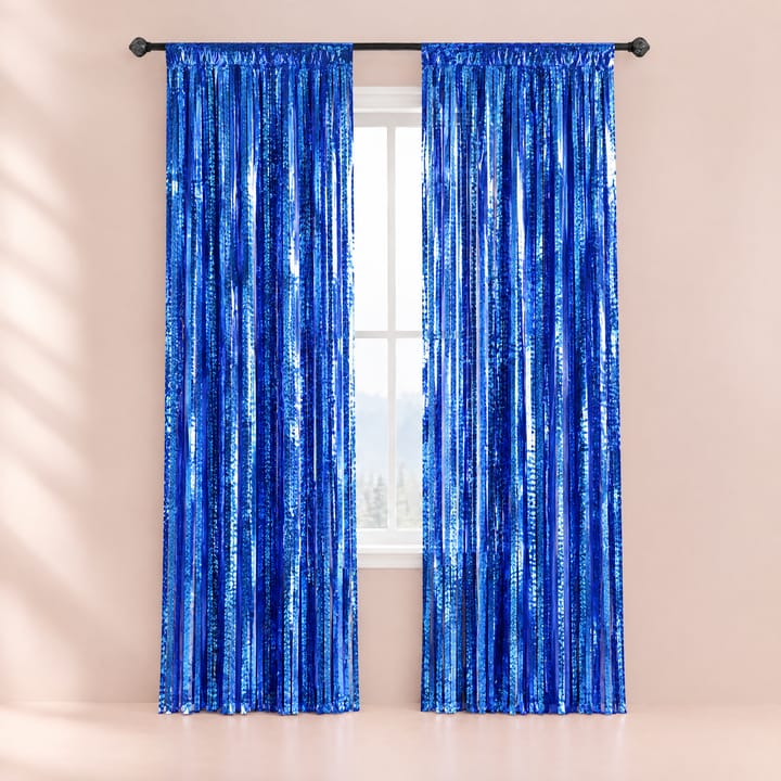 The Tinsel Foil Fringe Curtain, Blue