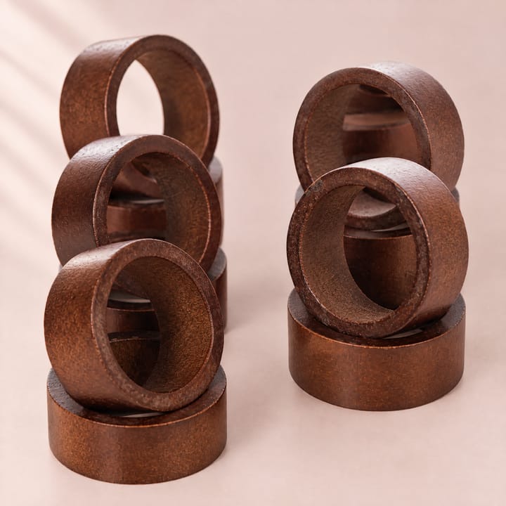 The Wood Napkin Ring Set, Set of 12