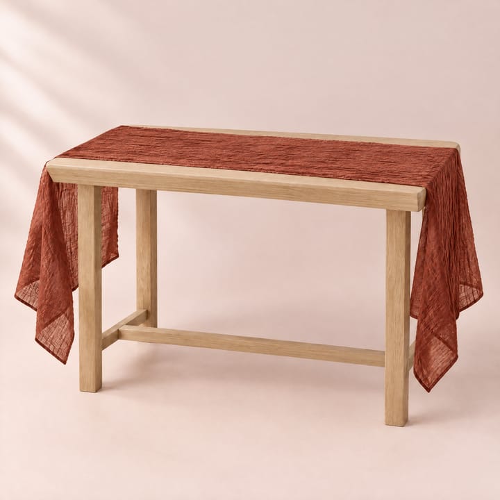 The Crinkled Cheesecloth Gauze Runner, Terracotta