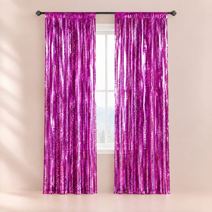 The Tinsel Foil Fringe Curtain, Rose red
