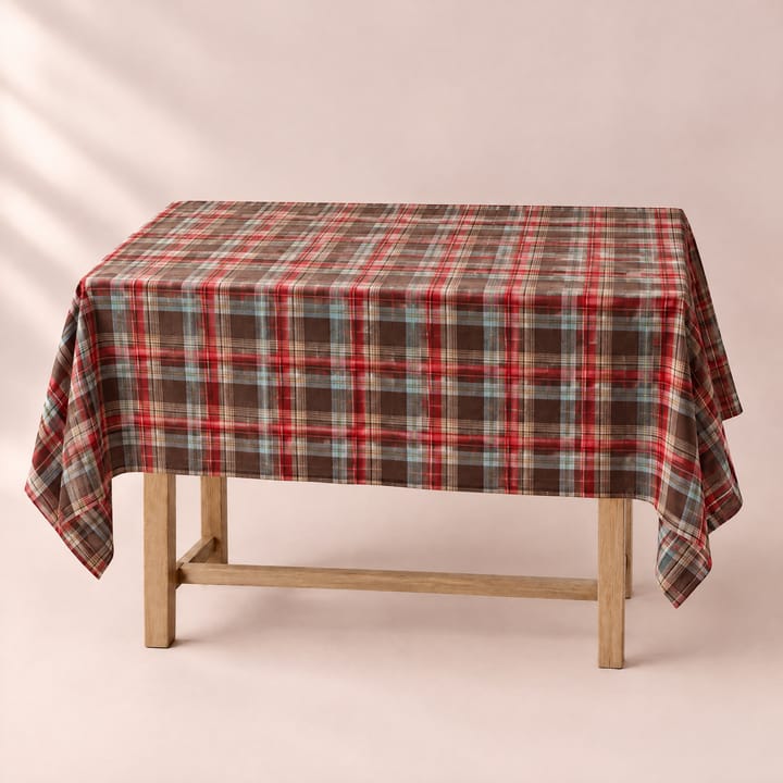 The Plaid Holiday Tablecloth, Brown plaid