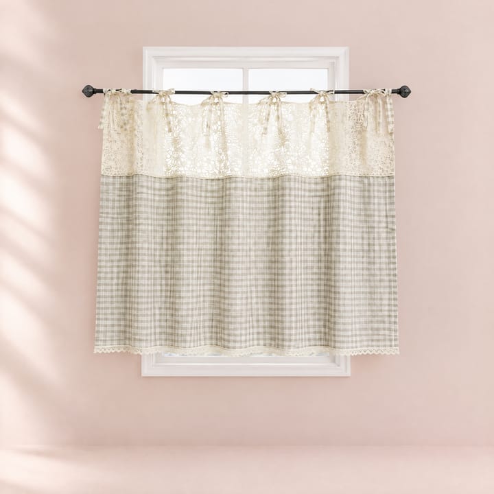 The Tie Top Gauze Cafe Curtain, Light coffee