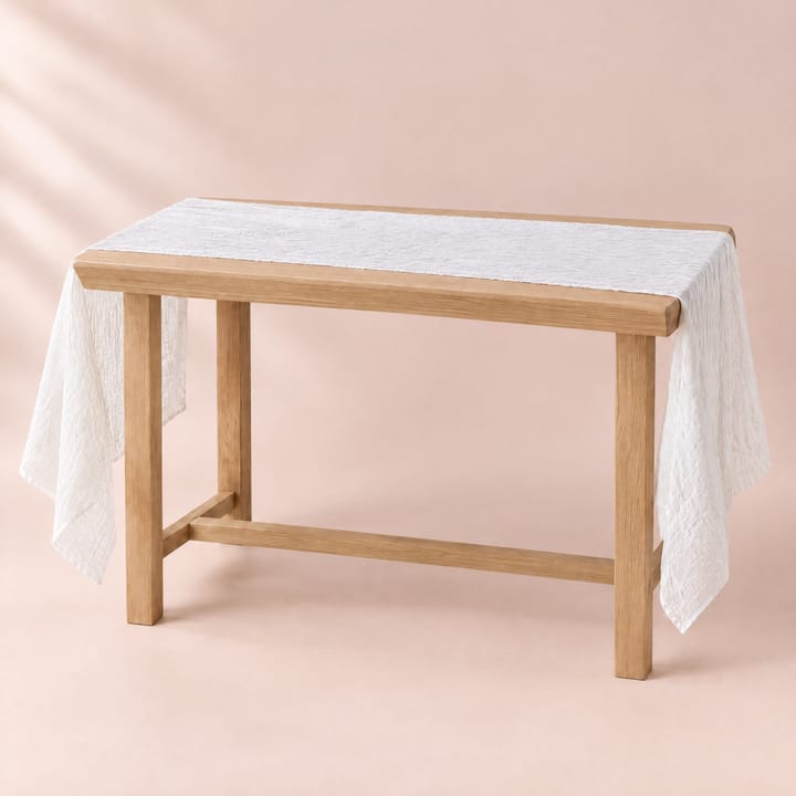 The Crinkled Cheesecloth Gauze Runner, White