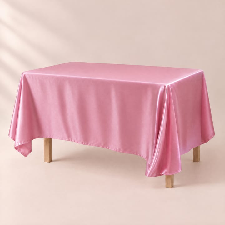 The Smooth Satin Rectangle Table Cover, Light pink