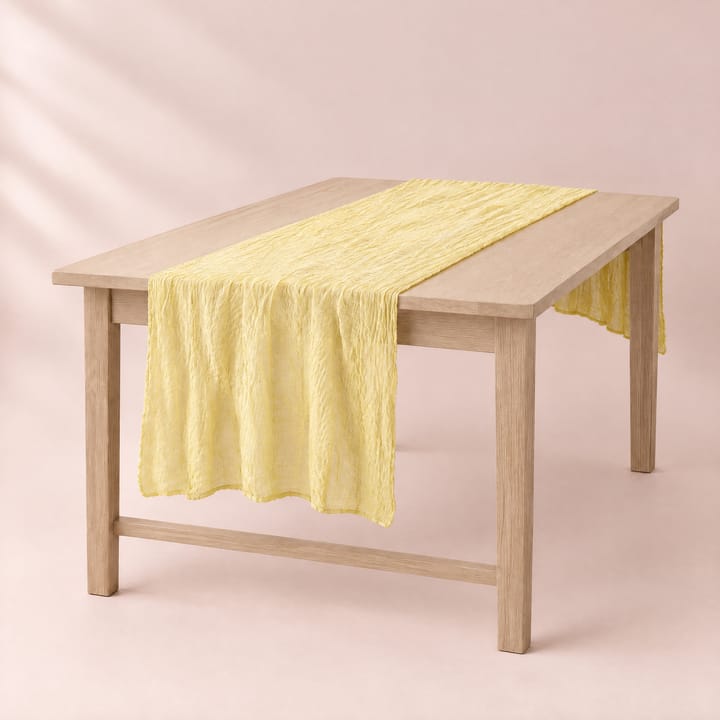 The Wrinkle Gauze Table Runner, Light yellow
