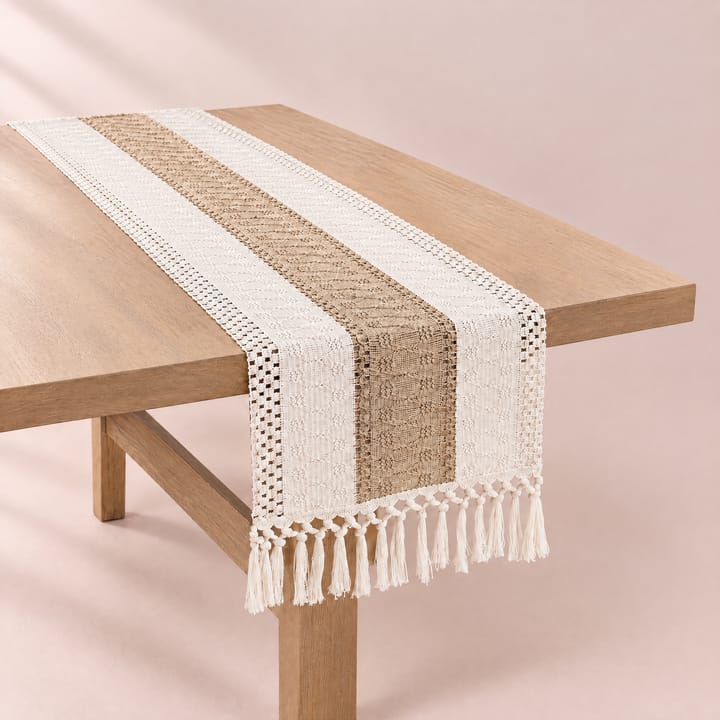 The Boho Macrame Table Runner, Khaki