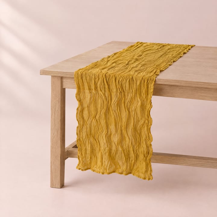 The Crinkled Gauze Table Runner, Yellow