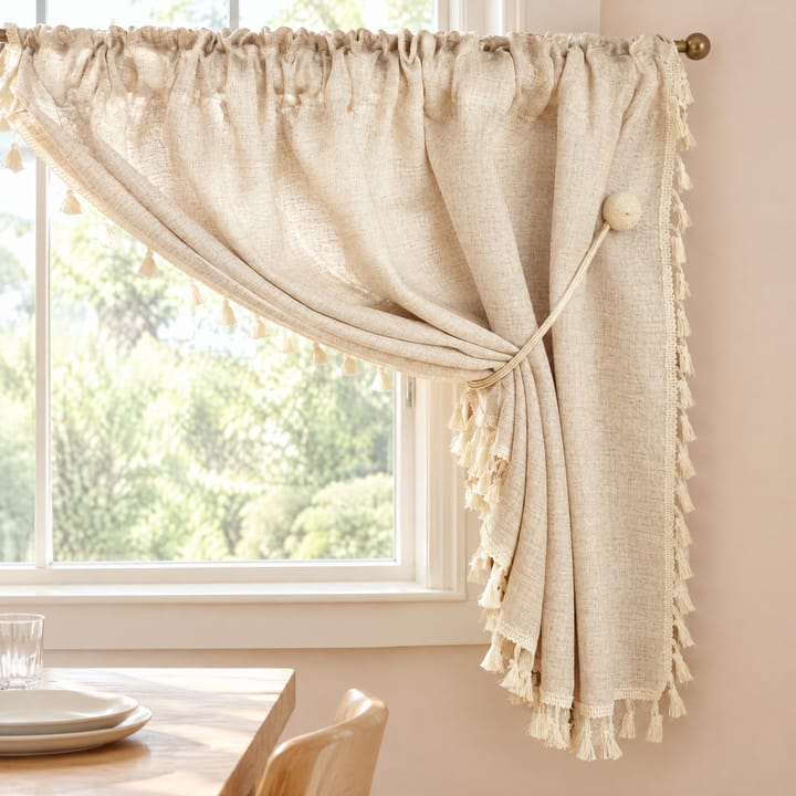 The Rainbow Stripe Short Sheer Cafe Curtain
