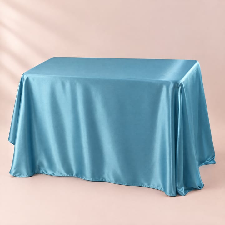 The Satin Rectangle Tablecloth, Light blue
