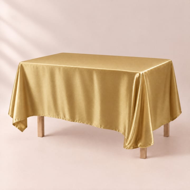 The Smooth Satin Rectangle Table Cover, Gold