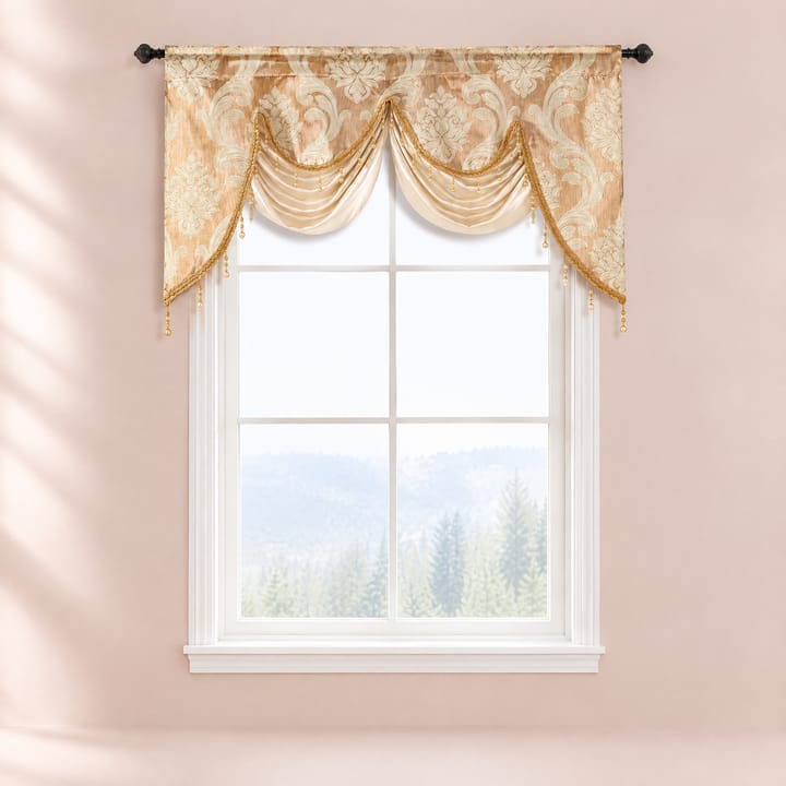 The Floral Jacquard Window Valance, Beige