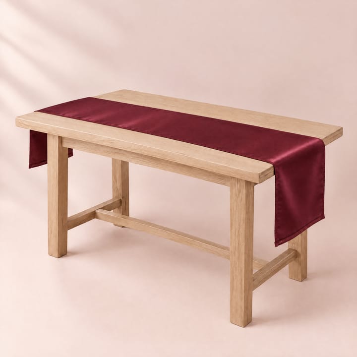 The Satin Table Runner, Burgundy