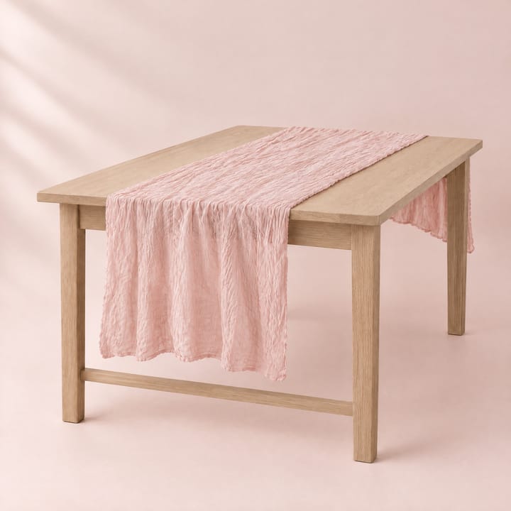 The Wrinkle Gauze Table Runner, Dirty pink